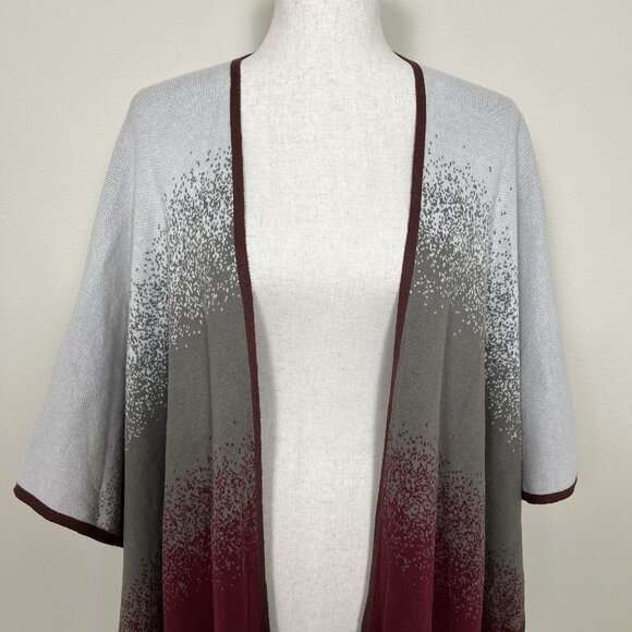 Chico's Ruana Wrap Women's ONE SIZE OS Cotton Blend Knit Shawl Poncho Cozy Boho - Picture 6 of 12